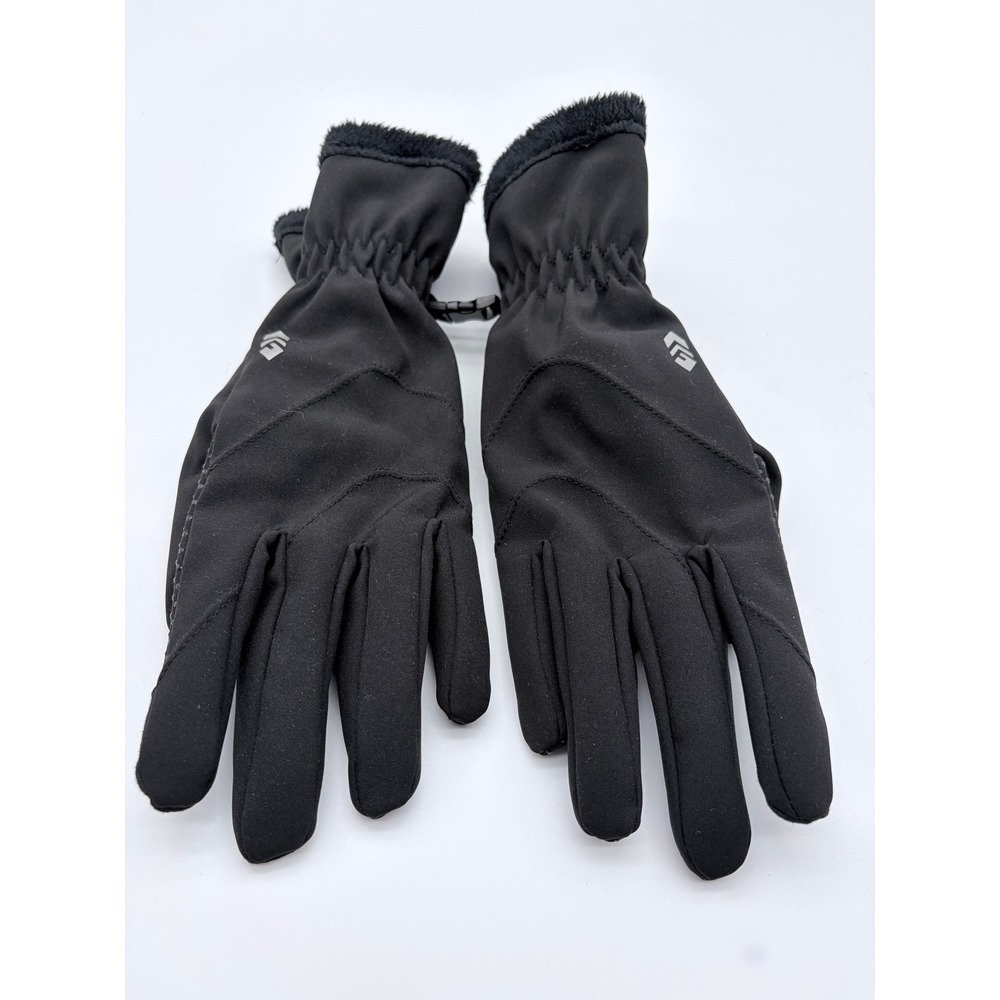 Free Country Gloves Womens M/L Black Faux Fur Lined Gripper Palm Winter